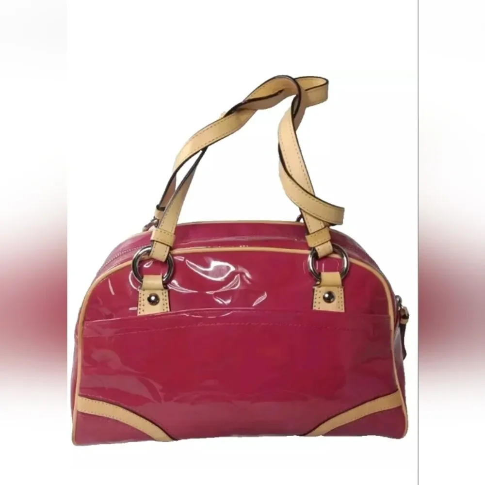 Coach Peyton Embossed Patent Leather Satchel Red Handbag F20065